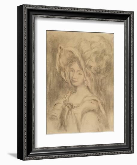 Mme Dieterle in a Hat, C.1896-Pierre-Auguste Renoir-Framed Giclee Print