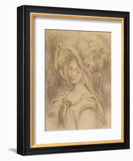 Mme Dieterle in a Hat, C.1896-Pierre-Auguste Renoir-Framed Giclee Print