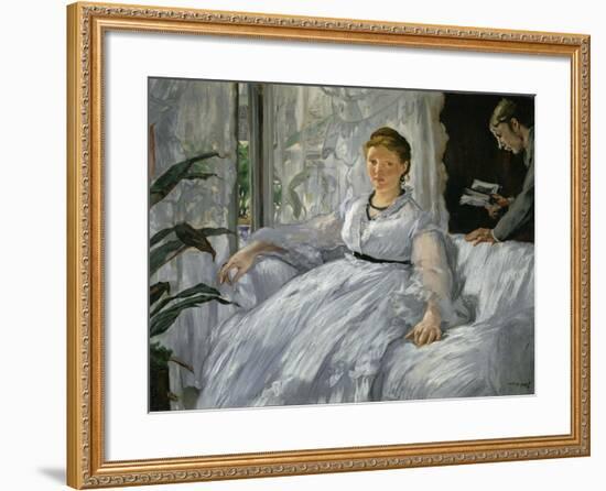 Mme. Edouard Manet (1830-1906) and Her Son, Leon Koella-Leenhoff (1852-1927)-Edouard Manet-Framed Giclee Print