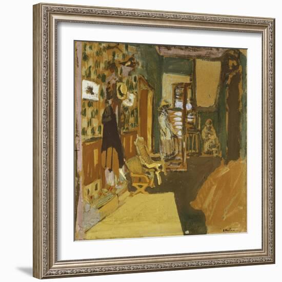 Mme Hessel in the Hallway, C.1909-Edouard Vuillard-Framed Giclee Print