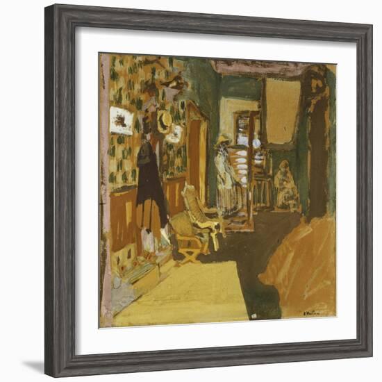 Mme Hessel in the Hallway, C.1909-Edouard Vuillard-Framed Giclee Print