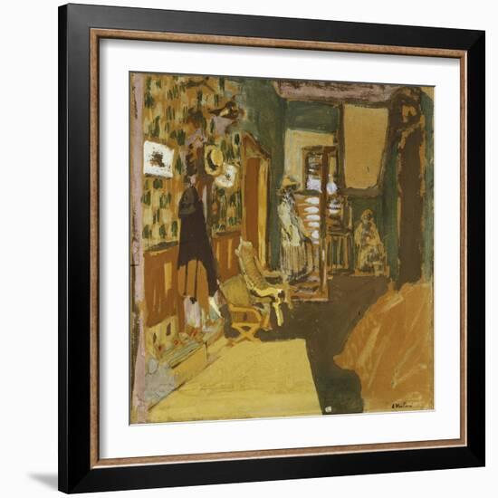 Mme Hessel in the Hallway, C.1909-Edouard Vuillard-Framed Giclee Print