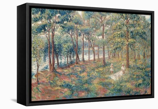 Mme, Lebasque with Her Daughter on the Bank of the River Marne, C. 1899-Henri Lebasque-Framed Premier Image Canvas