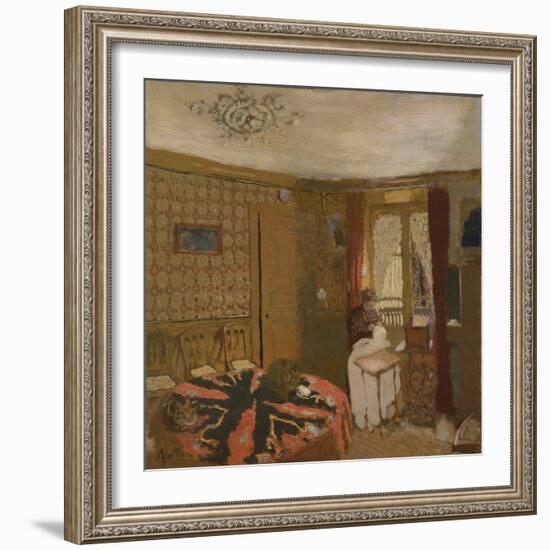 Mme Vuillard Sewing by the Window, rue Truffaut, c.1899-Edouard Vuillard-Framed Giclee Print