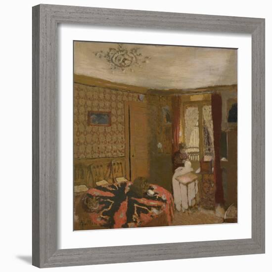 Mme Vuillard Sewing by the Window, rue Truffaut, c.1899-Edouard Vuillard-Framed Giclee Print