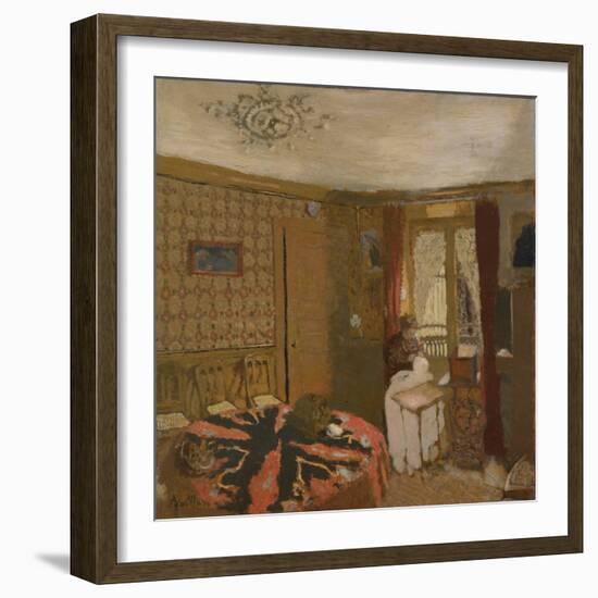 Mme Vuillard Sewing by the Window, rue Truffaut, c.1899-Edouard Vuillard-Framed Giclee Print