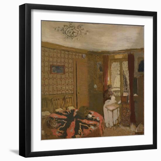 Mme Vuillard Sewing by the Window, rue Truffaut, c.1899-Edouard Vuillard-Framed Giclee Print