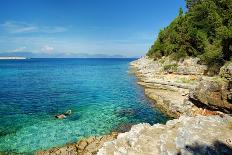 Scenic View of Emplisi Beach, Picturesque Stony Beach in a Secluded Bay, with Clear Waters Popular-MNStudio-Photographic Print