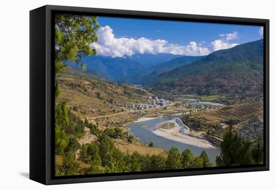 Mo Chhu and Pho Chhu River Through Punakha, Bhutan-Michael Runkel-Framed Premier Image Canvas