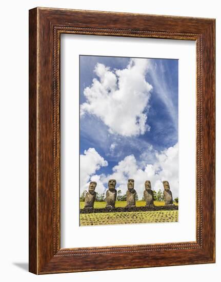 Moai at Ahu Akivi, the First Restored Altar, Rapa Nui National Park-Michael Nolan-Framed Photographic Print