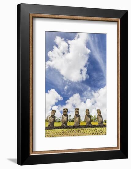 Moai at Ahu Akivi, the First Restored Altar, Rapa Nui National Park-Michael Nolan-Framed Photographic Print