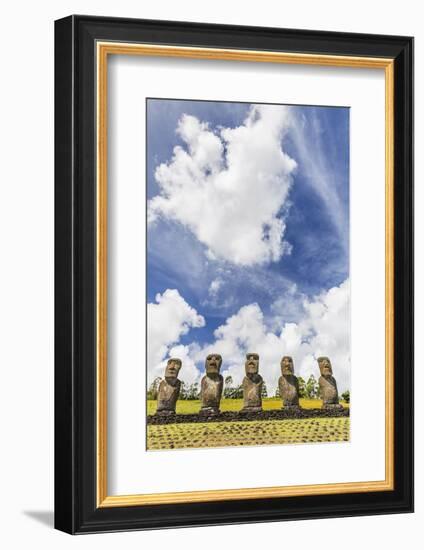 Moai at Ahu Akivi, the First Restored Altar, Rapa Nui National Park-Michael Nolan-Framed Photographic Print