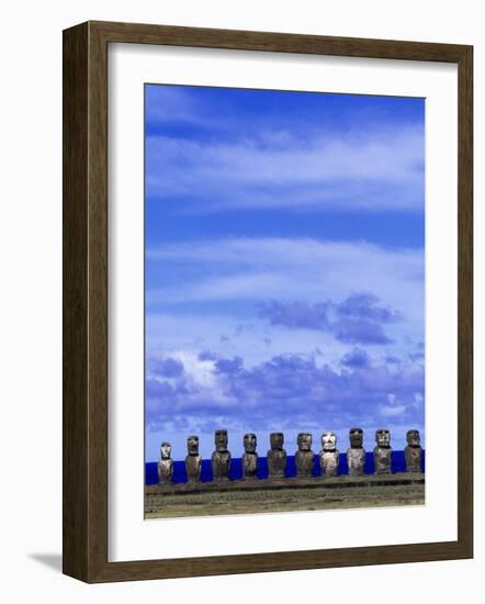 Moai at Ahu Tongariki, Easter Island, Chile-Angelo Cavalli-Framed Photographic Print