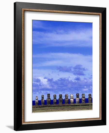 Moai at Ahu Tongariki, Easter Island, Chile-Angelo Cavalli-Framed Photographic Print