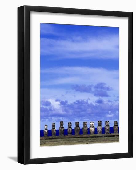 Moai at Ahu Tongariki, Easter Island, Chile-Angelo Cavalli-Framed Photographic Print