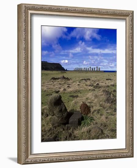 Moai at Ahu Tongariki, Easter Island, Chile-Angelo Cavalli-Framed Photographic Print