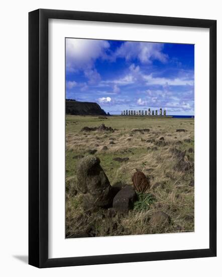 Moai at Ahu Tongariki, Easter Island, Chile-Angelo Cavalli-Framed Photographic Print