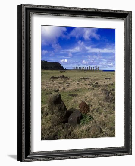 Moai at Ahu Tongariki, Easter Island, Chile-Angelo Cavalli-Framed Photographic Print