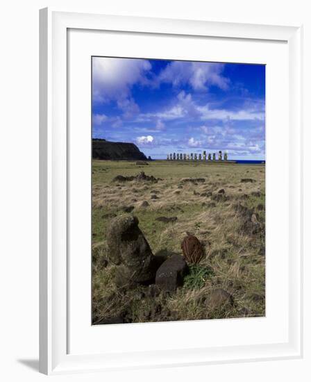 Moai at Ahu Tongariki, Easter Island, Chile-Angelo Cavalli-Framed Photographic Print