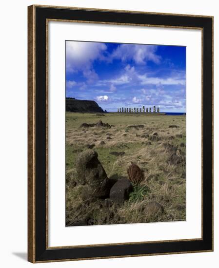 Moai at Ahu Tongariki, Easter Island, Chile-Angelo Cavalli-Framed Photographic Print