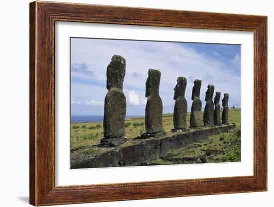 Moai of Ahu Ko Te Riku-null-Framed Giclee Print