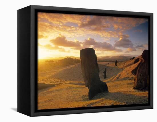 Moai Quarry, Easter Island, Chile-Walter Bibikow-Framed Premier Image Canvas