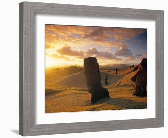 Moai Quarry, Easter Island, Chile-Walter Bibikow-Framed Photographic Print