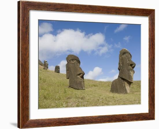 Moai Quarry, Rano Raraku Volcano, Unesco World Heritage Site, Easter Island (Rapa Nui), Chile-Michael Snell-Framed Photographic Print