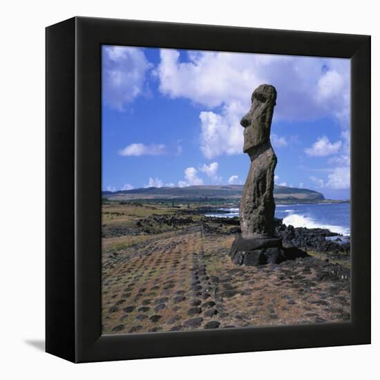 Moai Statue, Ahu Akapu, Easter Island, UNESCO World Heritage Site, Chile, South America-Geoff Renner-Framed Premier Image Canvas