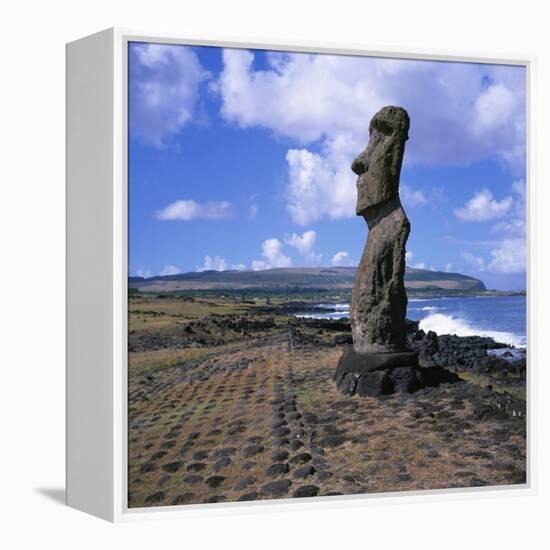 Moai Statue, Ahu Akapu, Easter Island, UNESCO World Heritage Site, Chile, South America-Geoff Renner-Framed Premier Image Canvas