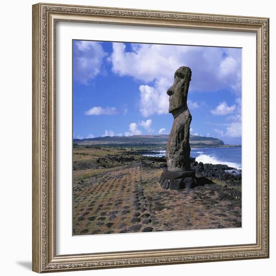 Moai Statue, Ahu Akapu, Easter Island, UNESCO World Heritage Site, Chile, South America-Geoff Renner-Framed Photographic Print