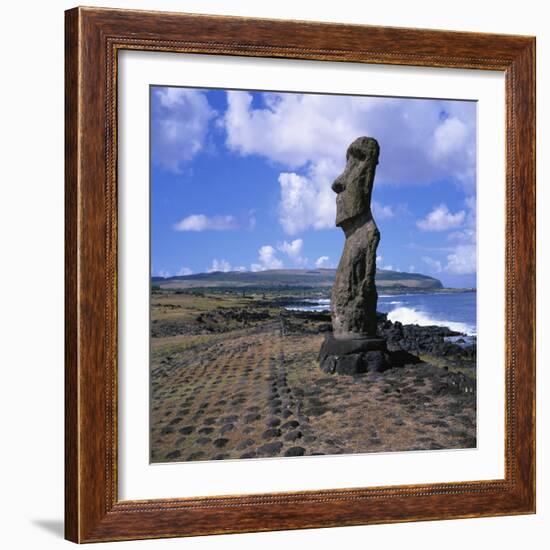 Moai Statue, Ahu Akapu, Easter Island, UNESCO World Heritage Site, Chile, South America-Geoff Renner-Framed Photographic Print