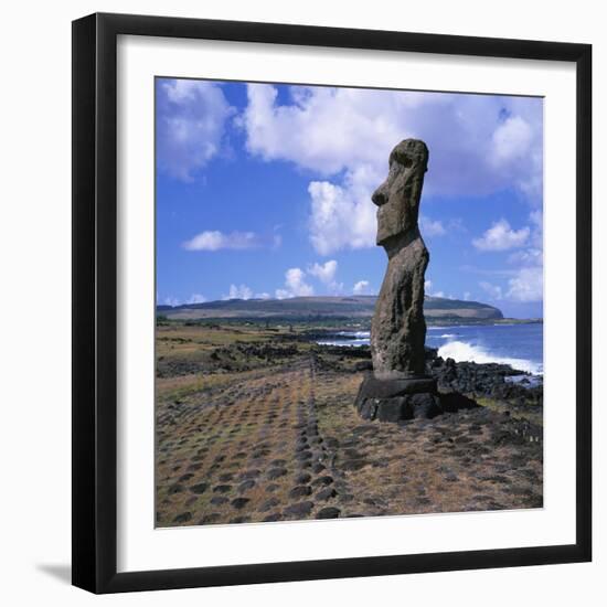Moai Statue, Ahu Akapu, Easter Island, UNESCO World Heritage Site, Chile, South America-Geoff Renner-Framed Photographic Print