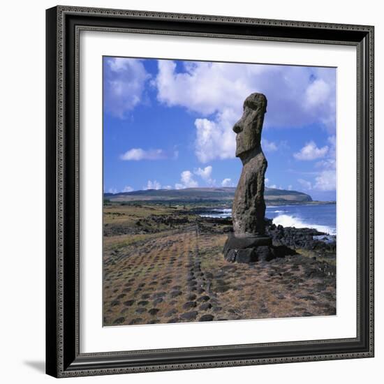 Moai Statue, Ahu Akapu, Easter Island, UNESCO World Heritage Site, Chile, South America-Geoff Renner-Framed Photographic Print