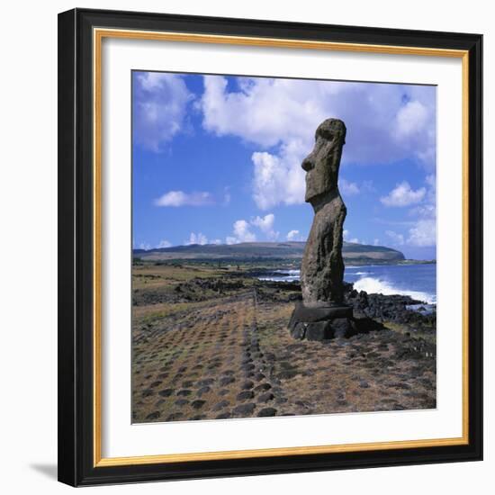 Moai Statue, Ahu Akapu, Easter Island, UNESCO World Heritage Site, Chile, South America-Geoff Renner-Framed Photographic Print