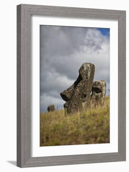 Moai Statue, Quarry On Easter Island, Chile, Remote Volcanic Island In Polynesia-Karine Aigner-Framed Photographic Print