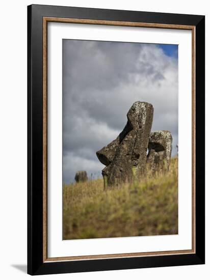 Moai Statue, Quarry On Easter Island, Chile, Remote Volcanic Island In Polynesia-Karine Aigner-Framed Photographic Print
