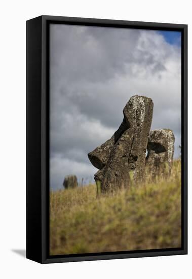 Moai Statue, Quarry On Easter Island, Chile, Remote Volcanic Island In Polynesia-Karine Aigner-Framed Premier Image Canvas