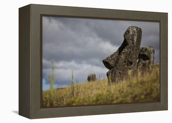 Moai Statue Quarry On Easter Island, Chile. Remote Volcanic Island In Polynesia-Karine Aigner-Framed Premier Image Canvas