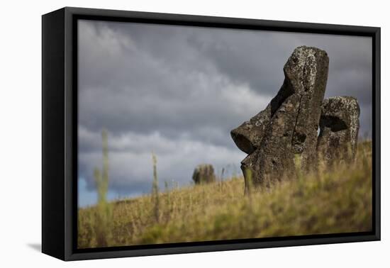 Moai Statue Quarry On Easter Island, Chile. Remote Volcanic Island In Polynesia-Karine Aigner-Framed Premier Image Canvas