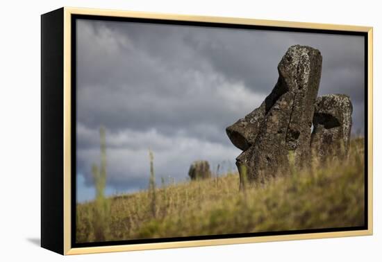 Moai Statue Quarry On Easter Island, Chile. Remote Volcanic Island In Polynesia-Karine Aigner-Framed Premier Image Canvas