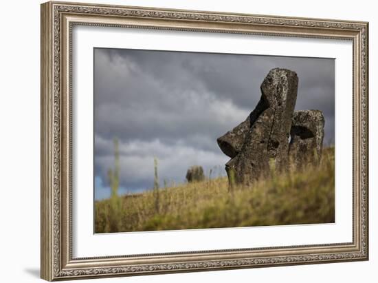 Moai Statue Quarry On Easter Island, Chile. Remote Volcanic Island In Polynesia-Karine Aigner-Framed Photographic Print