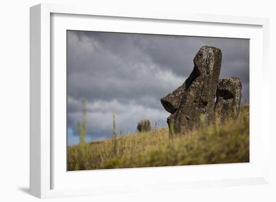 Moai Statue Quarry On Easter Island, Chile. Remote Volcanic Island In Polynesia-Karine Aigner-Framed Photographic Print