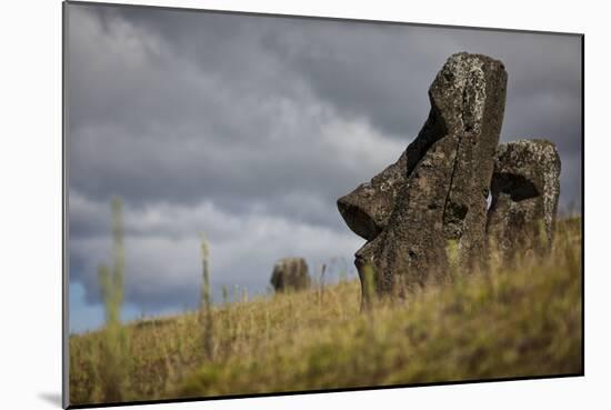 Moai Statue Quarry On Easter Island, Chile. Remote Volcanic Island In Polynesia-Karine Aigner-Mounted Photographic Print