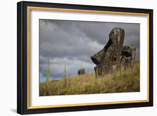 Moai Statue Quarry On Easter Island, Chile. Remote Volcanic Island In Polynesia-Karine Aigner-Framed Photographic Print