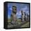 Moai Statues, Ahu Akivi, Easter Island, UNESCO World Heritage Site, Chile, Pacific-Geoff Renner-Framed Premier Image Canvas