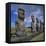 Moai Statues, Ahu Akivi, Easter Island, UNESCO World Heritage Site, Chile, Pacific-Geoff Renner-Framed Premier Image Canvas