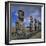 Moai Statues, Ahu Akivi, Easter Island, UNESCO World Heritage Site, Chile, Pacific-Geoff Renner-Framed Photographic Print