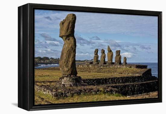 Moai Statues At Ahu Tahai On Easter Island, Chile-Karine Aigner-Framed Premier Image Canvas