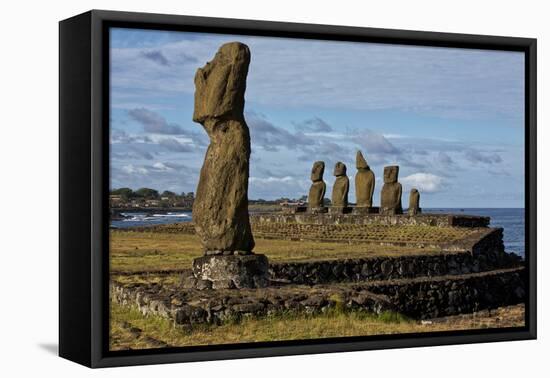 Moai Statues At Ahu Tahai On Easter Island, Chile-Karine Aigner-Framed Premier Image Canvas